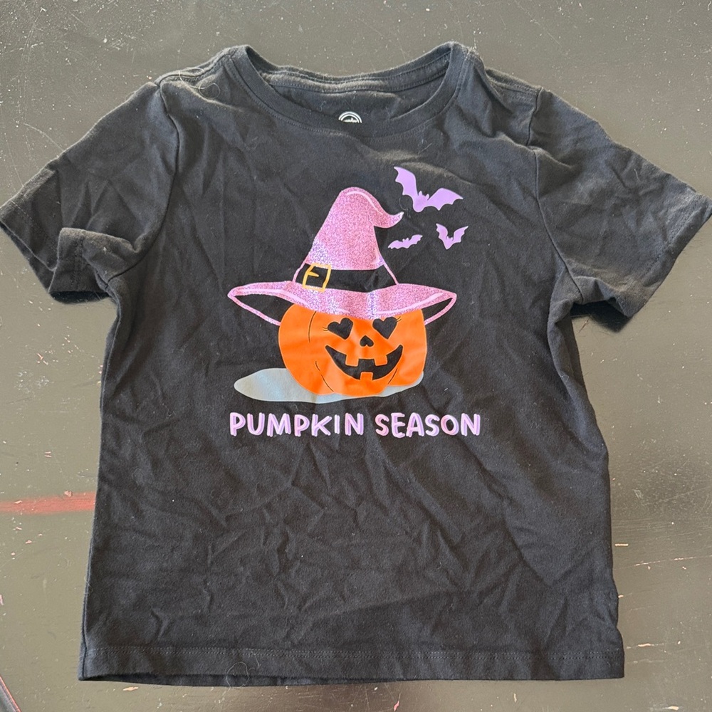 Wonder Nation Black and Pink Pumpkin Season T-Shirt